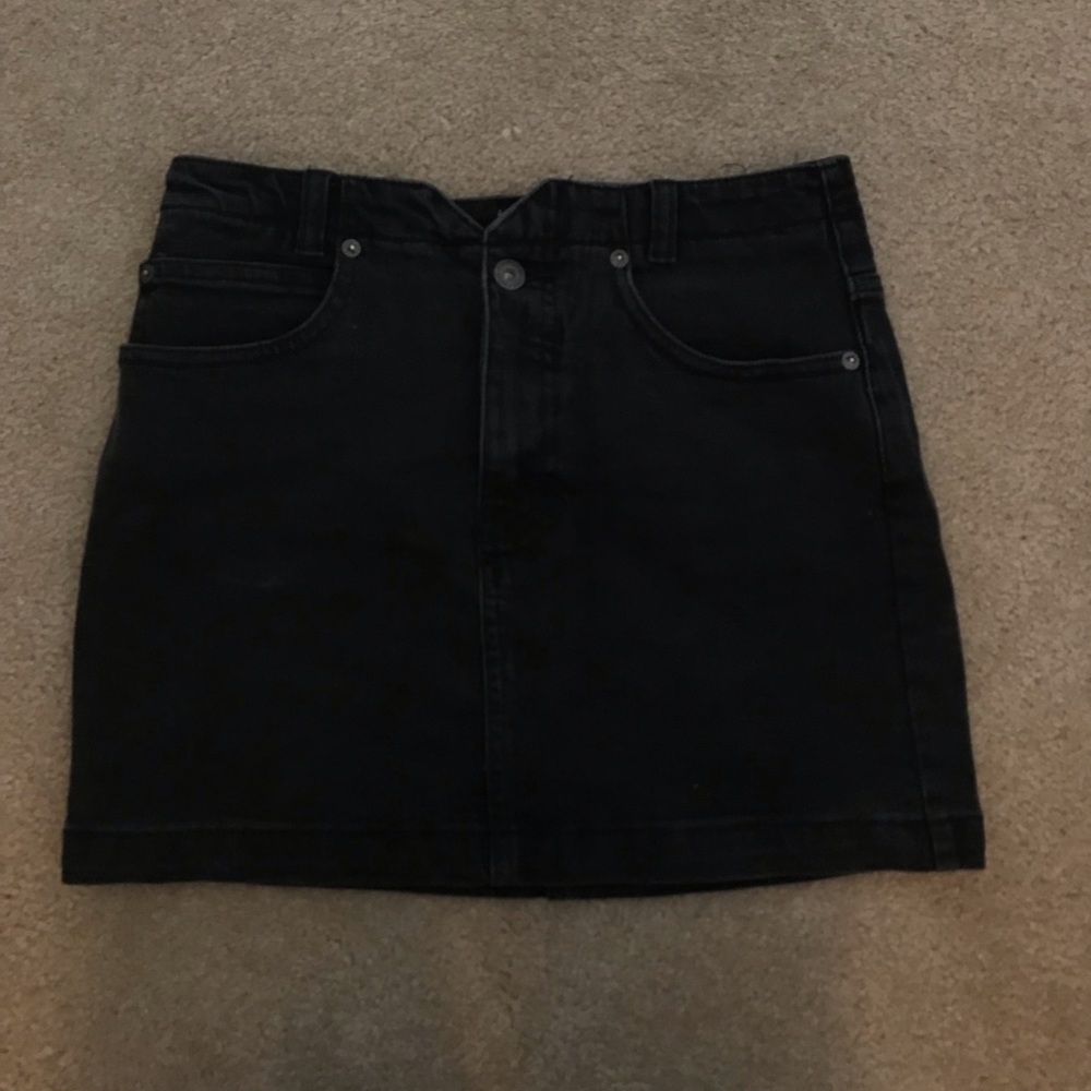 Black Free People Jean Skirt